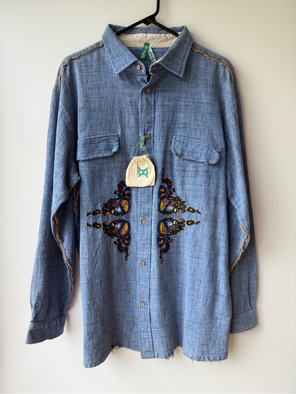Vintage Triko Demin Embroidered Shirt